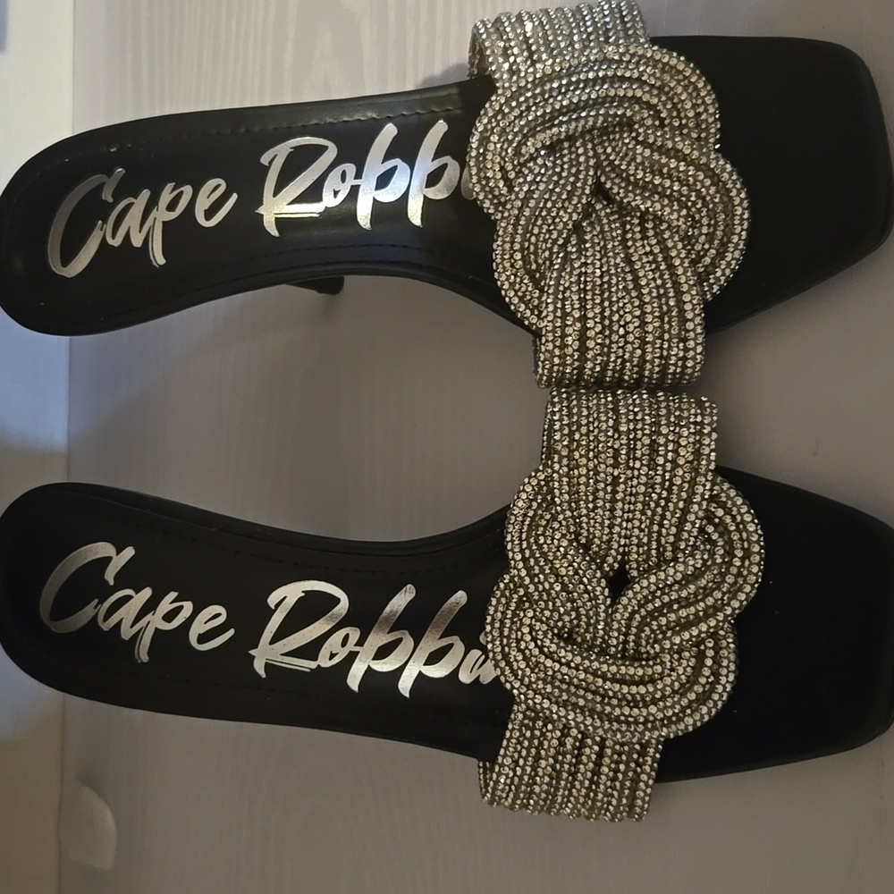 Cape Robbin Black Heels with Silver Embellishments